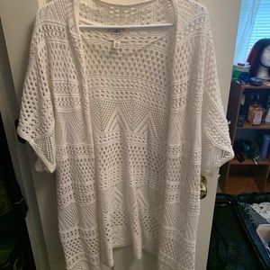 Crochet open cardigan.